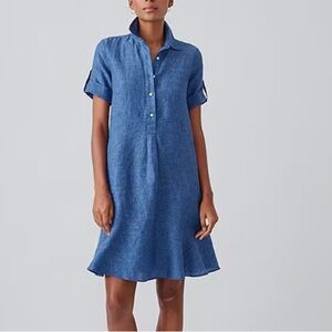 La Falconi Indigo Linen Button-Down Shirt